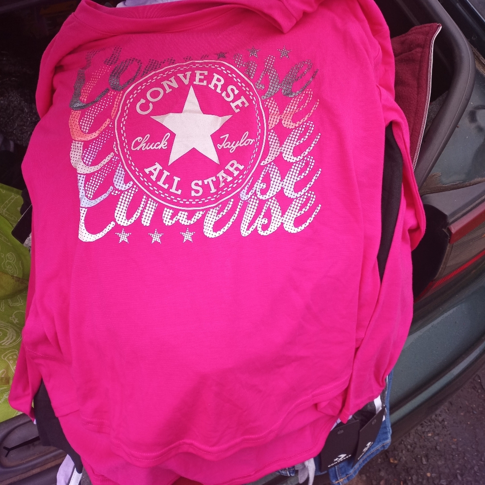 Long sleeve converse shirt pink
